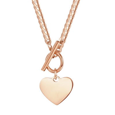 Layering Set Curb Chain and Heart Necklace