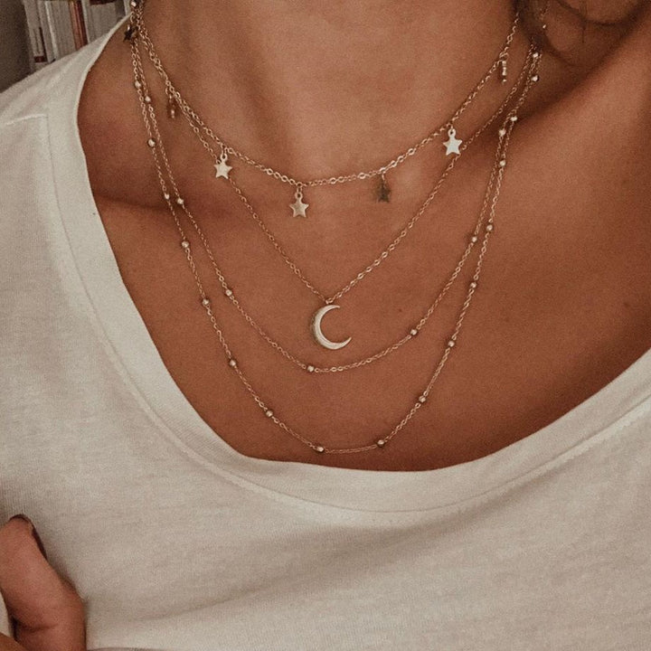 Conjunto Collar a Múltiples Capas en Oro