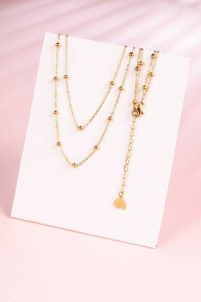 Multilayer Necklace Set in Gold