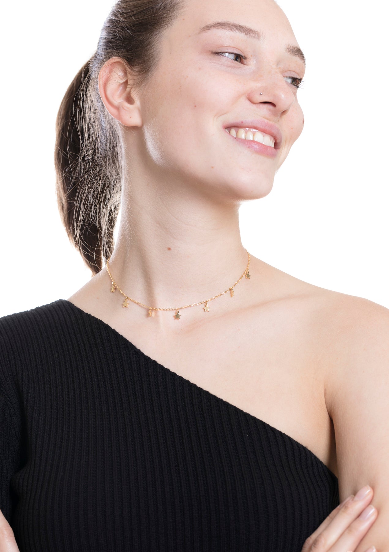 Layering Necklaces Stars and Moon in Rose Gold – Hey Happiness