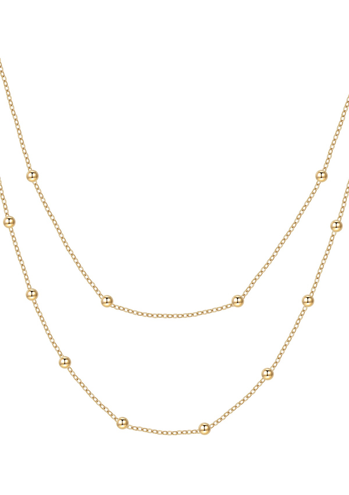 Multilayer Ketten Set in Gold