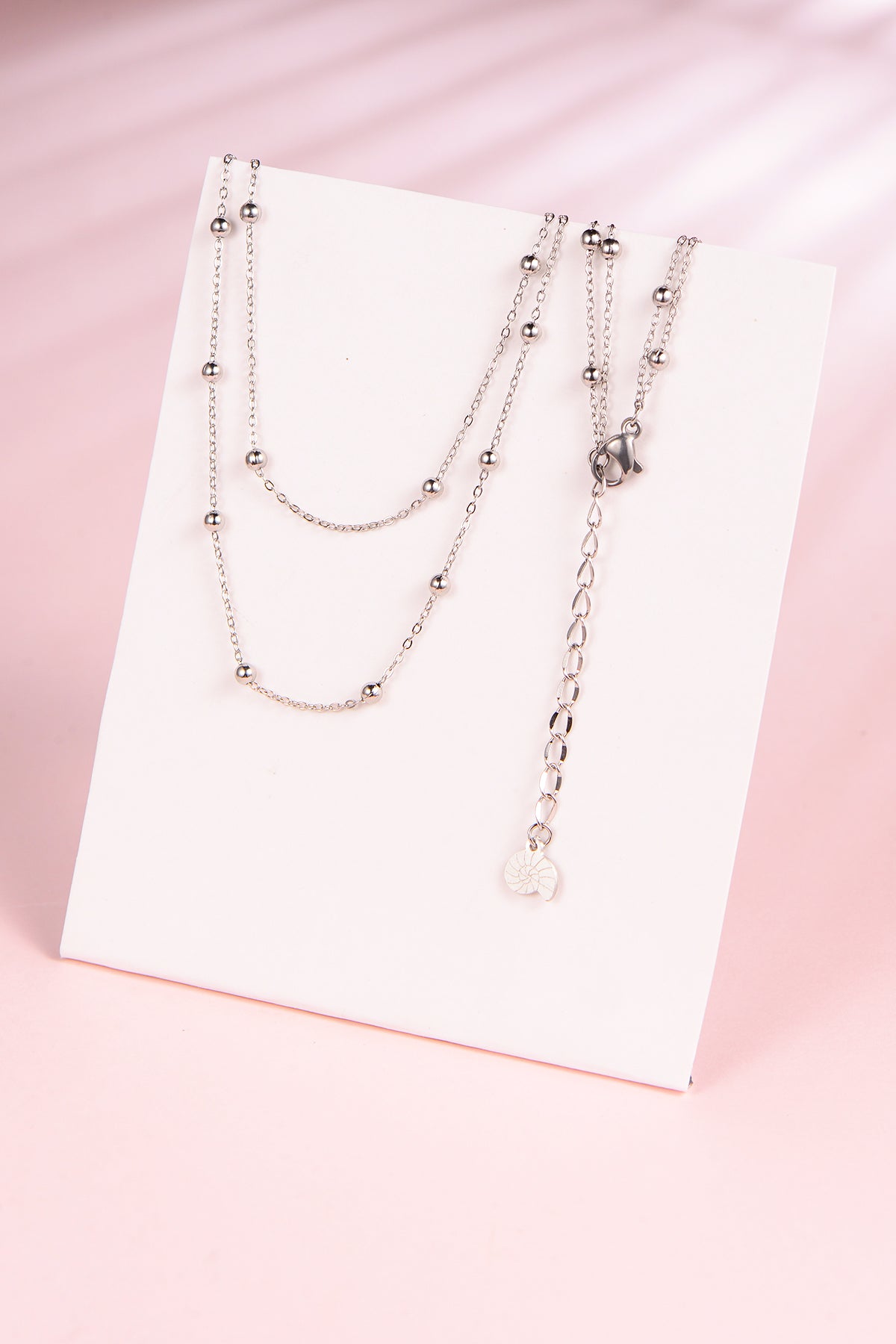 Multilayer Necklace Set in Silver