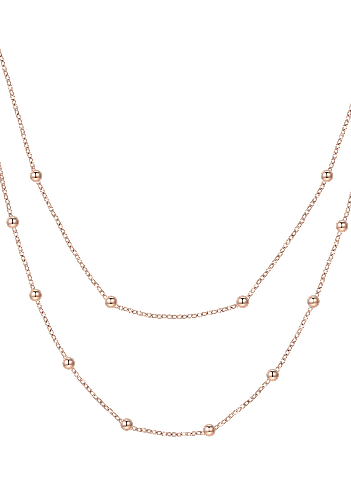 Multilayer Ketten Set Rosegold