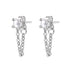 Pearl Chain Stud Earrings Sterling Silver