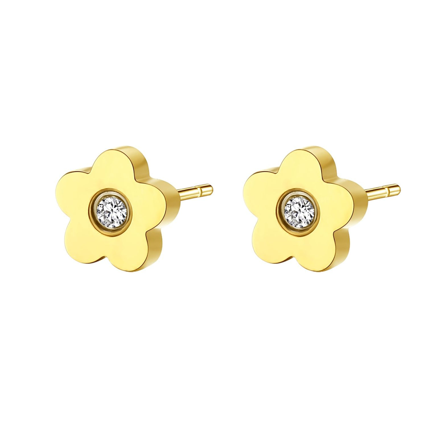 Petite Flower Stud Earrings Gold