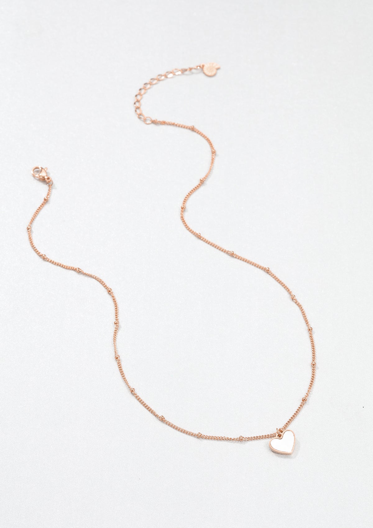 Collar de Cadena con Colgante Corazón Concha en Oro Rosa