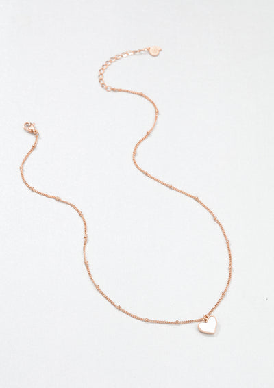 Collar de Cadena con Colgante Corazón Concha en Oro Rosa