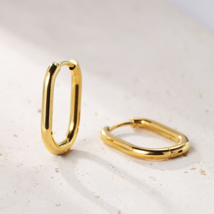 Small Thin Oval Hoop Earrings