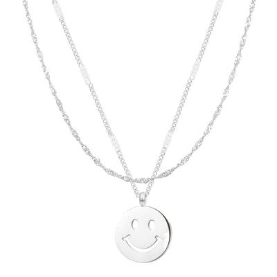 Smiley Face Layering Necklaces Set