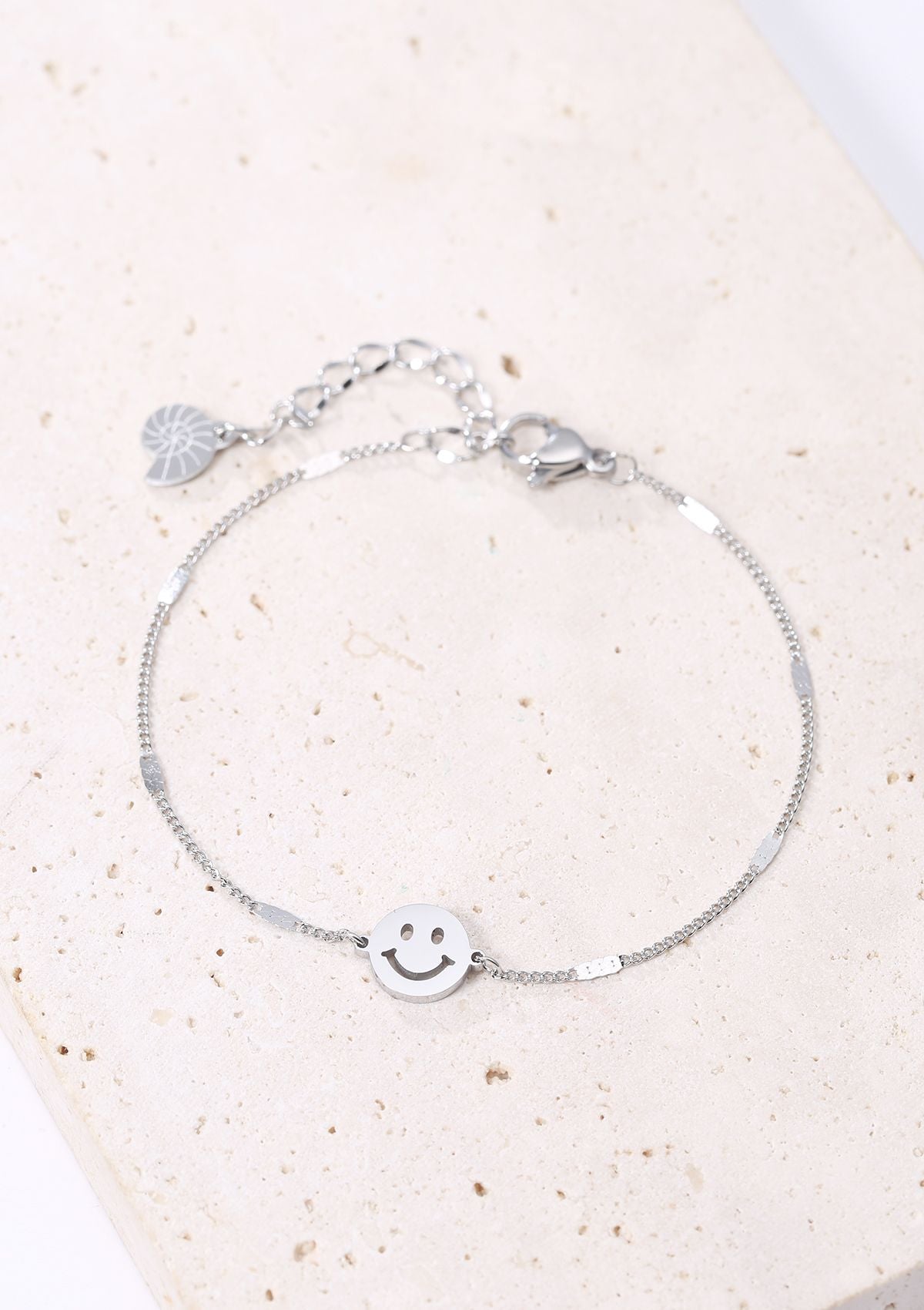Smiley Gesicht Happiness – Anhänger Armband Hey in Silber