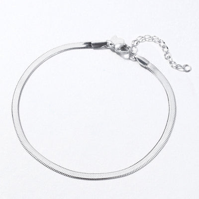 Fußkette mit Schlangenkette-Design in Silber