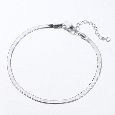 Snake Chain Anklet Silver