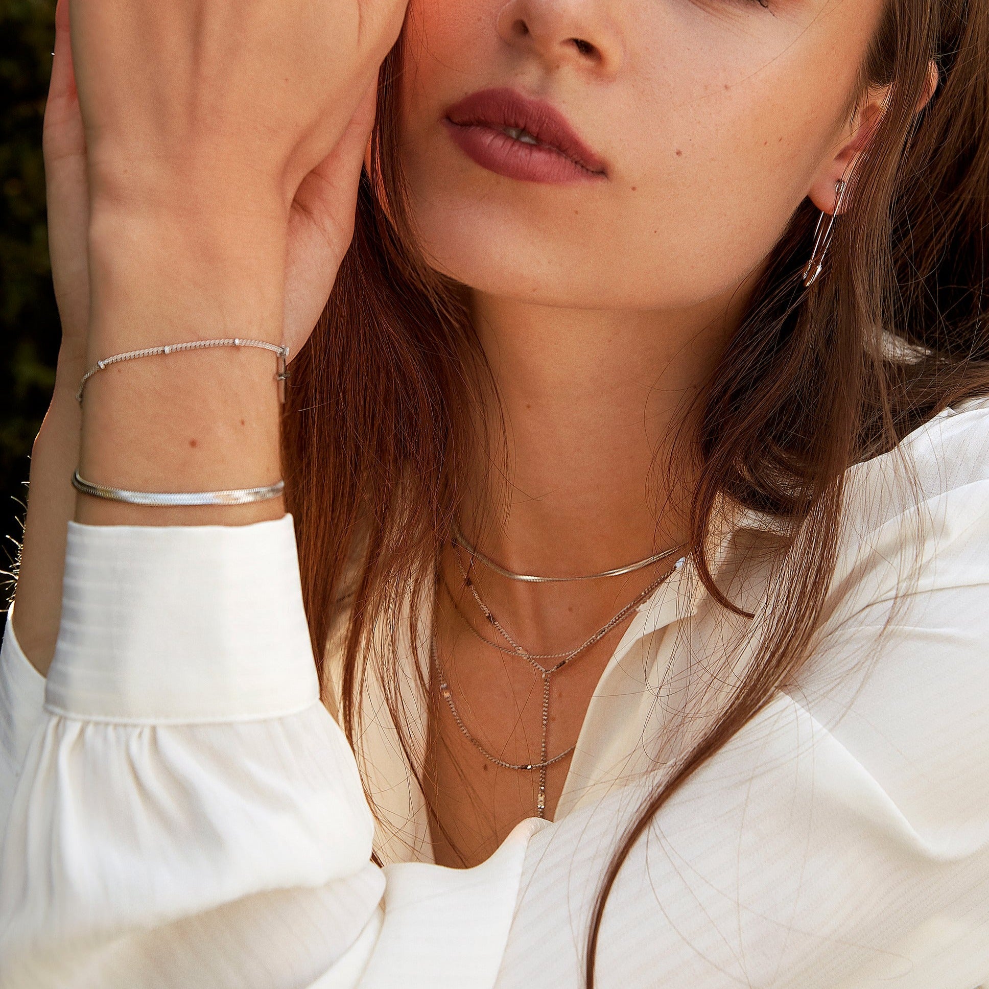 Schlangenarmband Silberfarbe