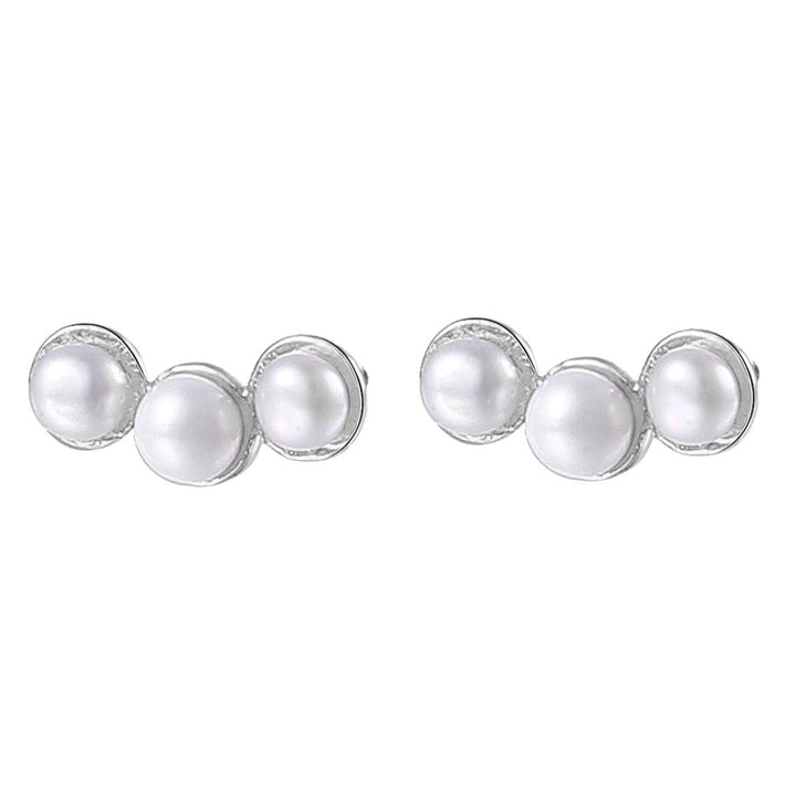 Boucles d’Oreilles Trio Perle Argent Sterling