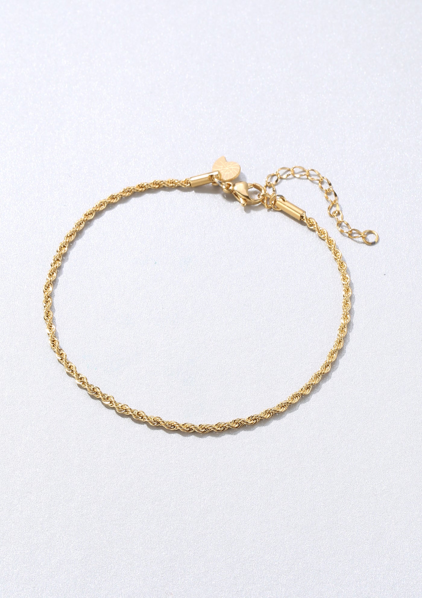 Twisted Rope Chain Anklet Gold