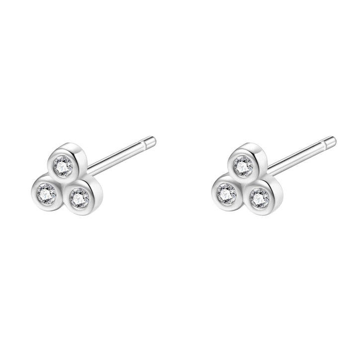 Weiße Triad Ohrstecker aus Sterlingsilber